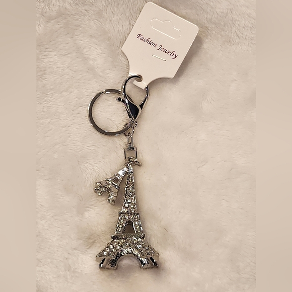 Accessories - Eiffel Tower Rhinestone Keychain Bag Charm